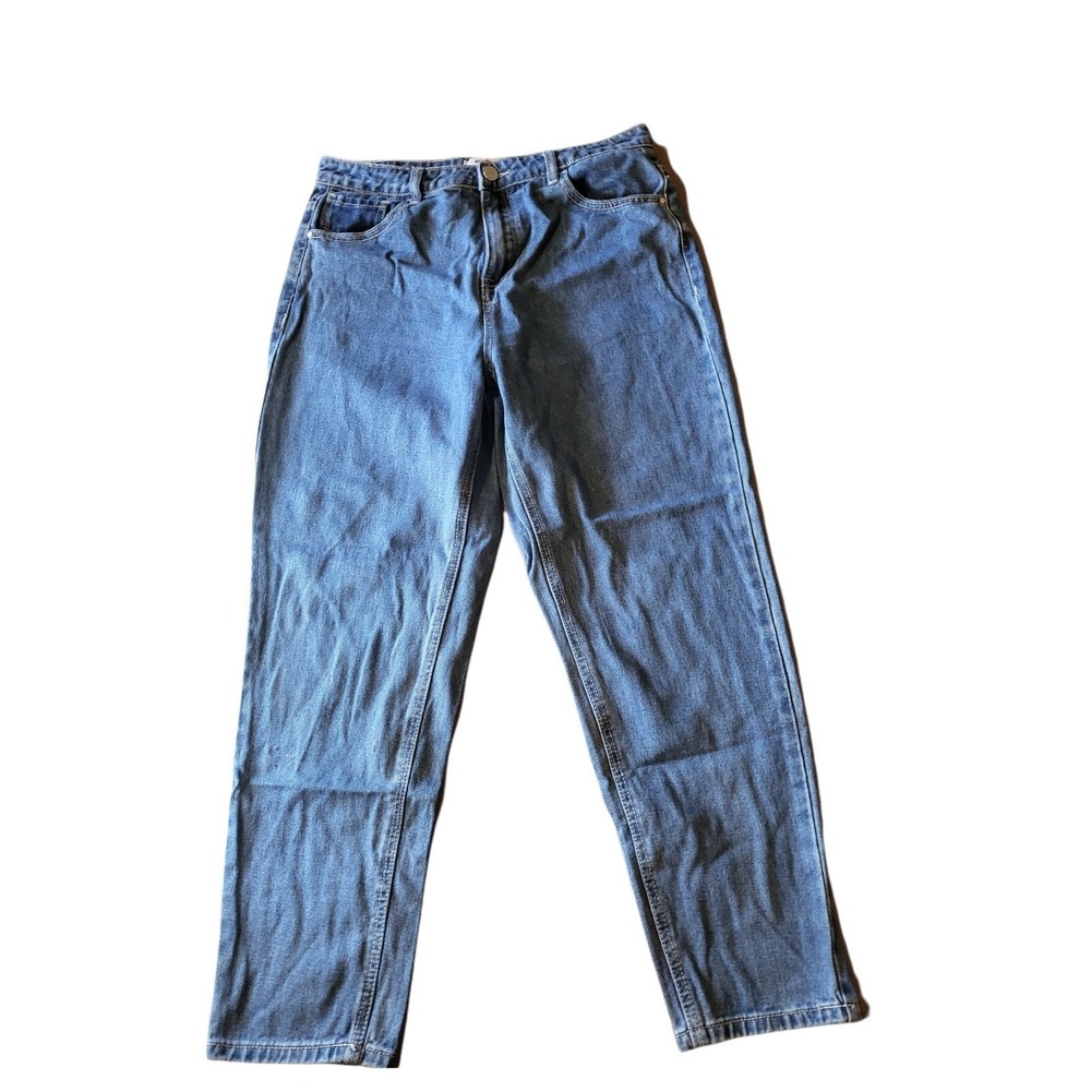 Redial‎ Straight Leg Jeans Women Sz 12 Blue Premium Denim Casual Pants Boho Chic